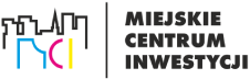 logotyp. napis Miejskie Centrum Inwestycji